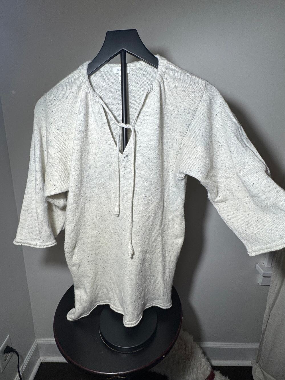 Pure Jill J.Jill Speckled Tie V-Neck Tunic Sweater XS